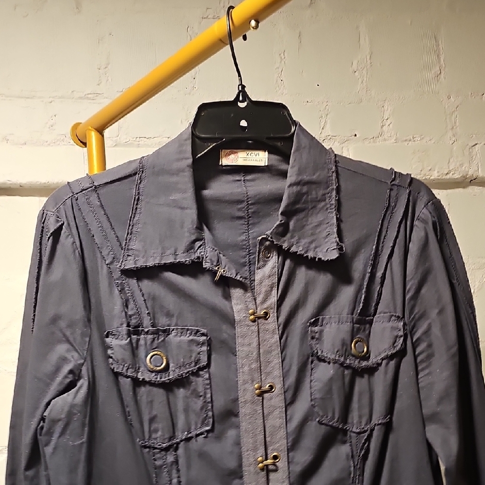 XCVI Blue Shirt Jacket